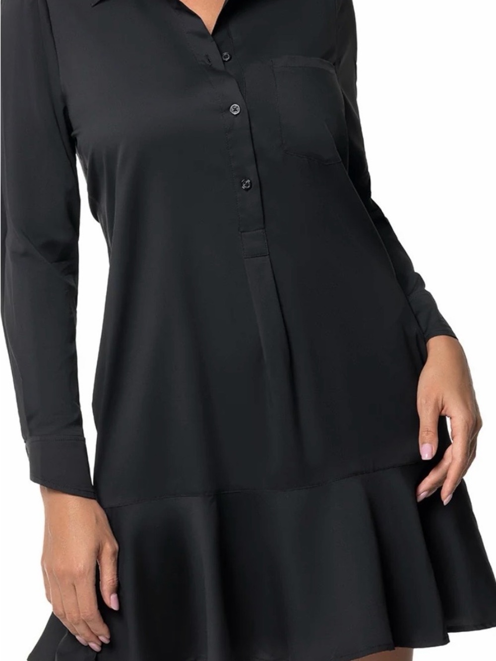 Coolibar Black Long-Sleeve Dress Shirt